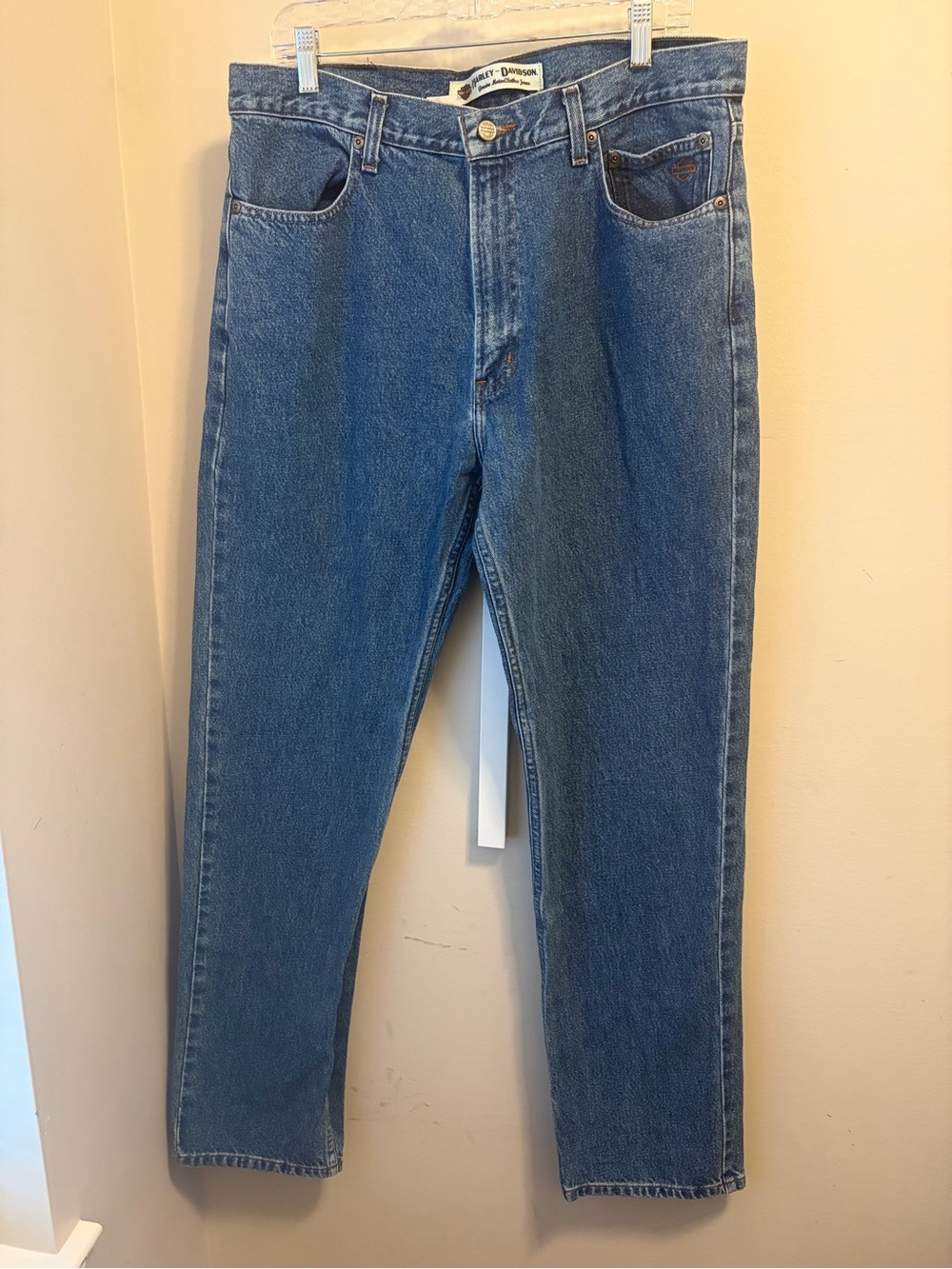 Harley Davidson Mens Jeans 36x34 Blue Denim 100% Cotton Motorcycle Biker Vintage